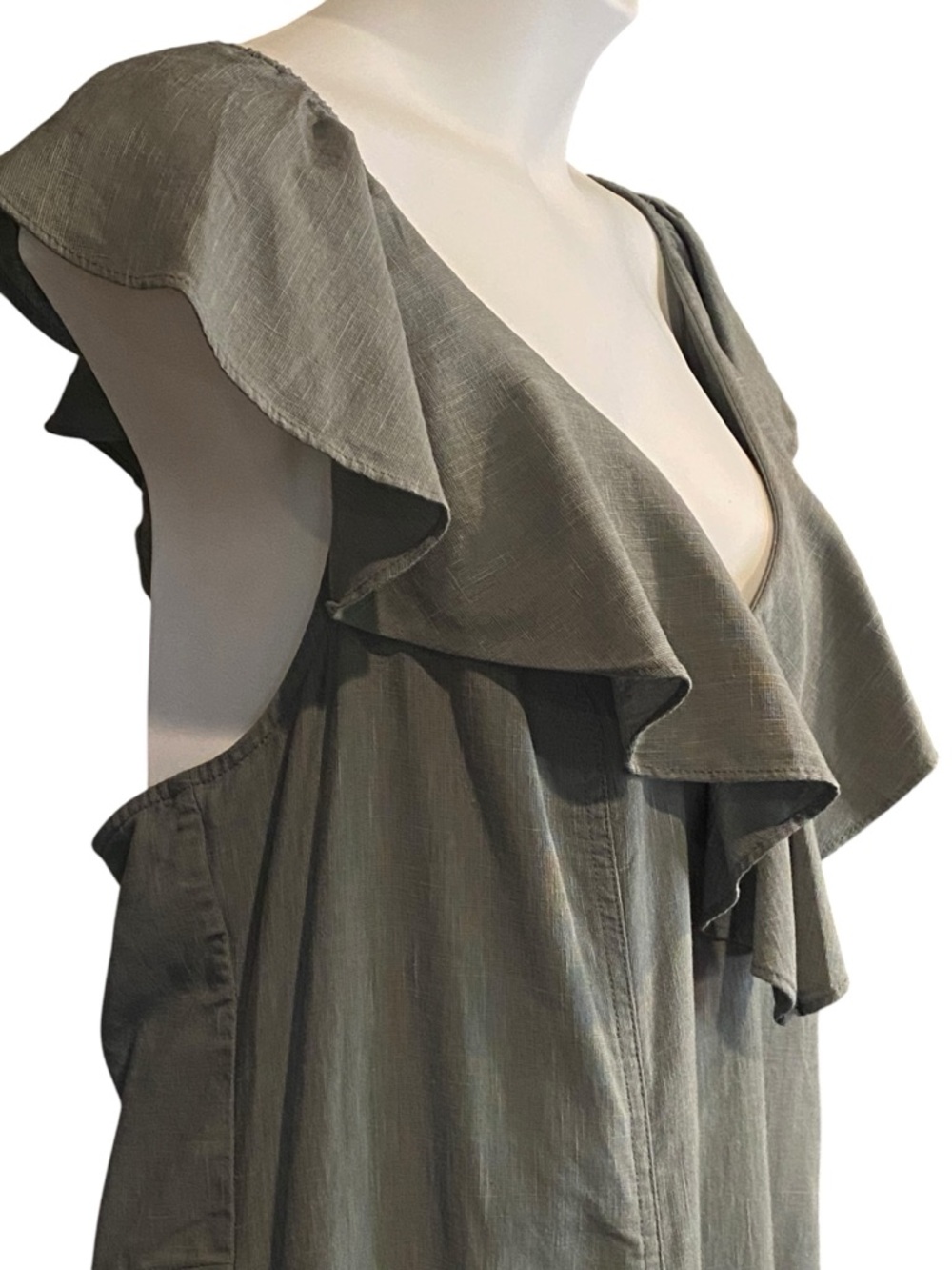 Universal Thread NWT Green Ruffle Maxi Dress Womens Plus Size XXL Cotton Rayon - Picture 5 of 10